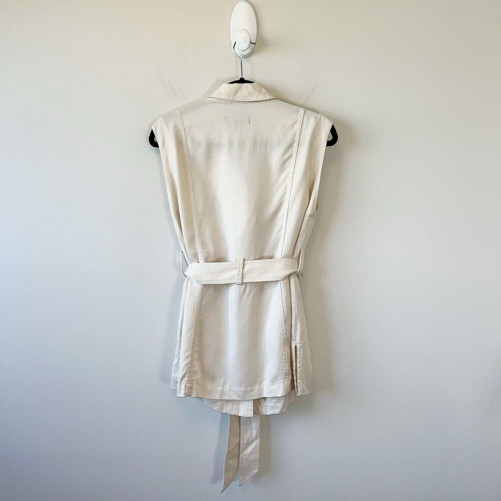 Talbots Tie Waist Vest Cream Resort Safari Outdoors Quiet Luxury Women’s Size 4 - Picture 4 of 13